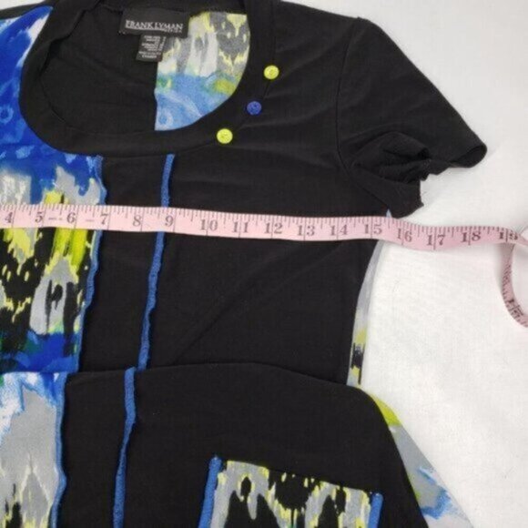 Frank Lyman Tunic Top Shark Bite Hem Round Neck Size 2 Made in Canada - Picture 9 of 13